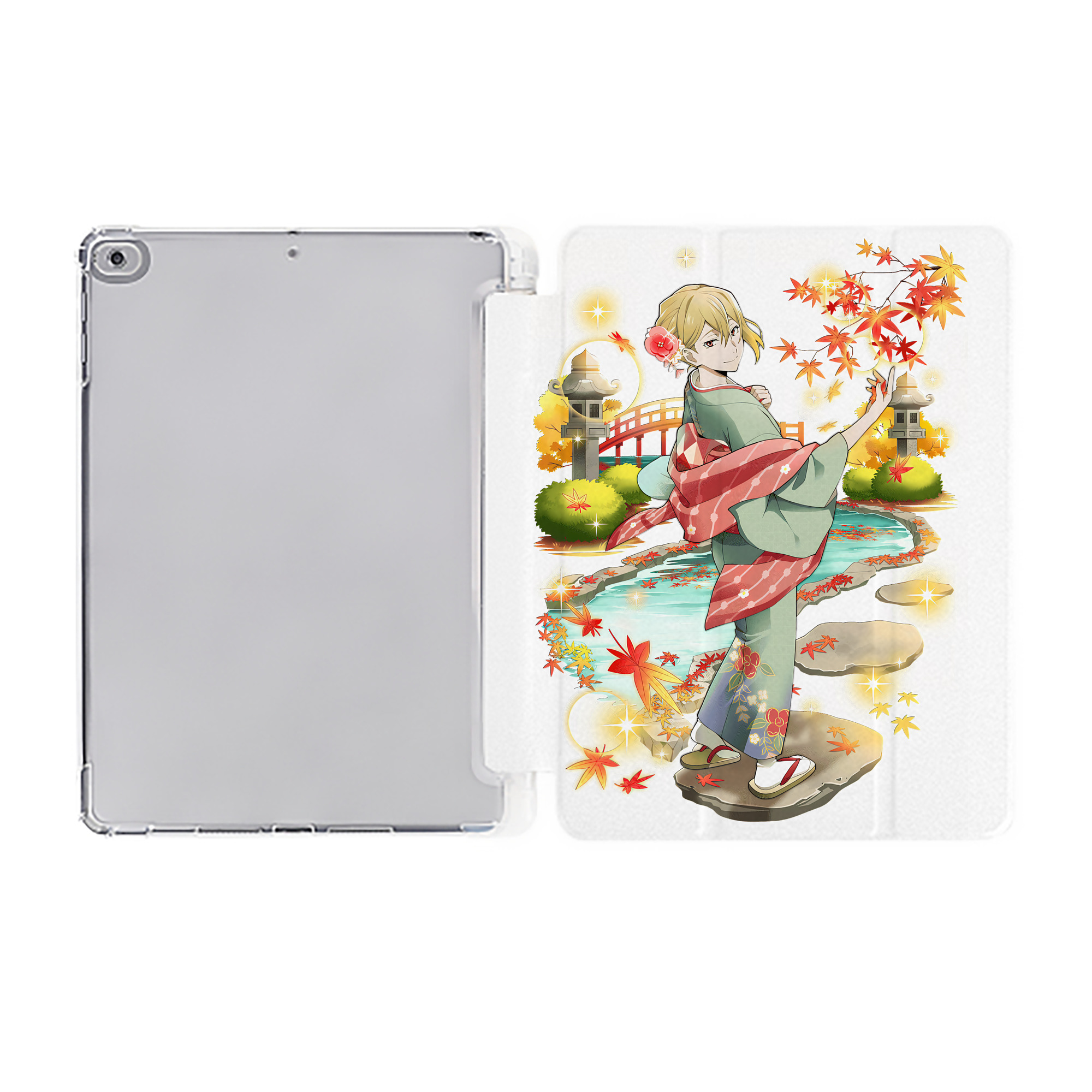 （画像用） 文豪ストレイドッグス Bungo Stray Dogs IPad ケース ペン収納付き 三つ折りスタンド PUレザー×シリコン 対応機種9.5/10.5/10.9インチ